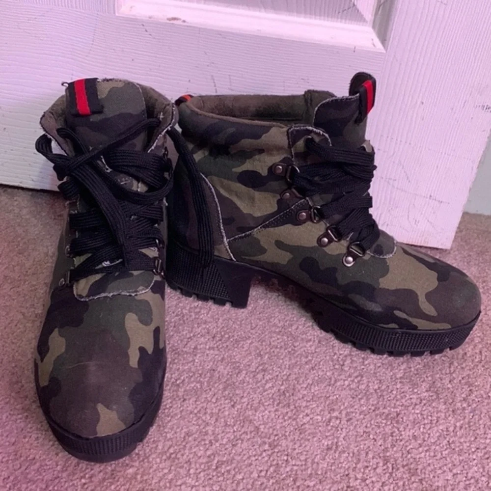 Pazzle Commander Combat Camouflage Rubber Lug Sole Boots - Picture 2 of 12